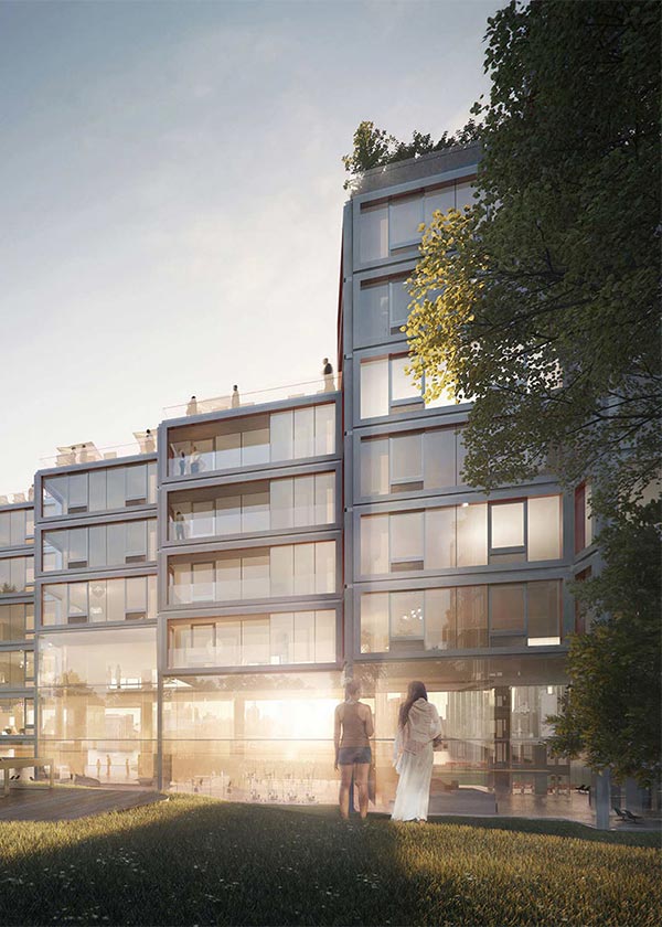Architectural Rendering of the exterior of the Hunter’s Point South project located in Queens, New York