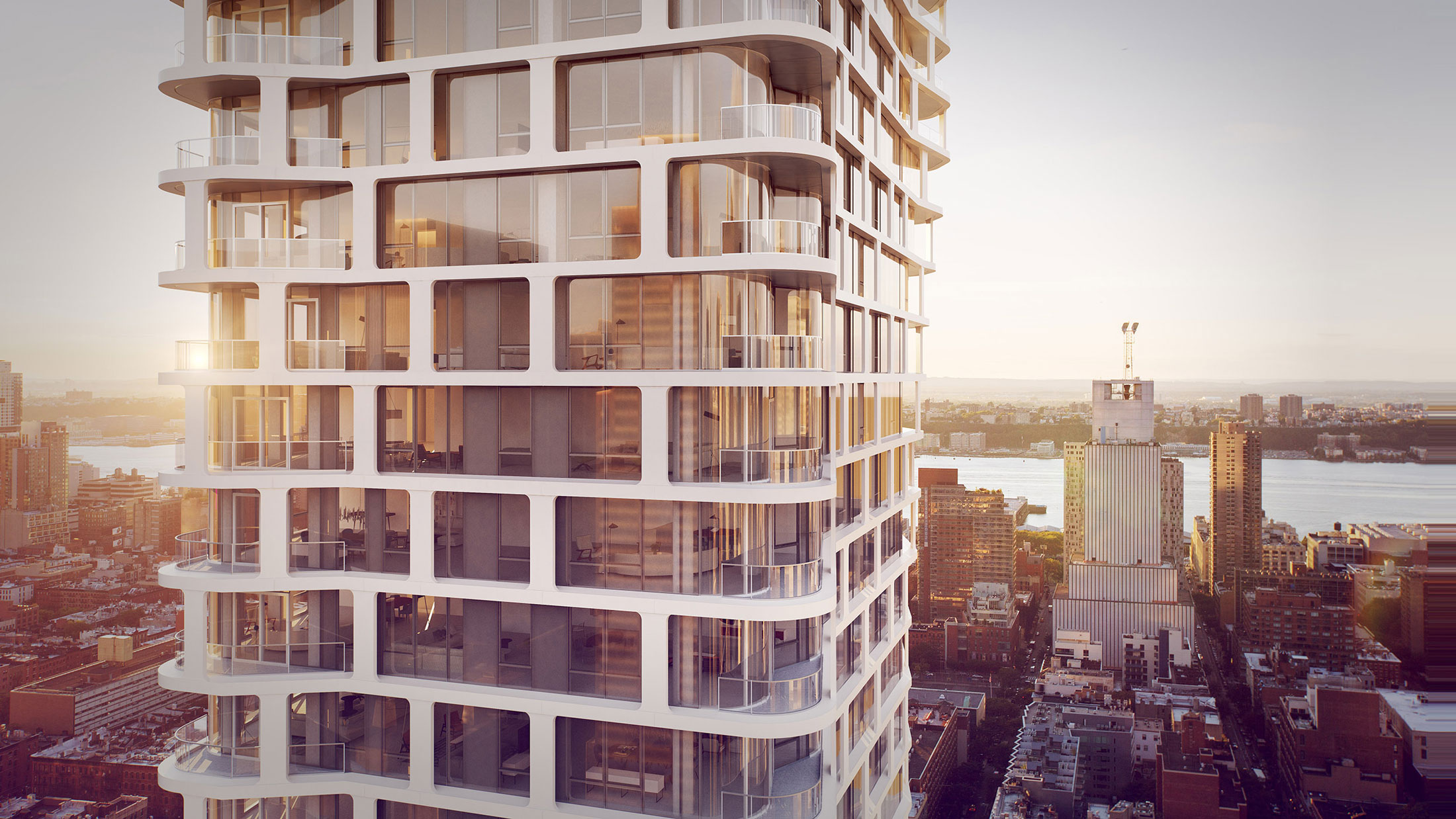 Architectural Rendering of the exterior of the 242 West 53rd Street project located in Midtown, New York City
