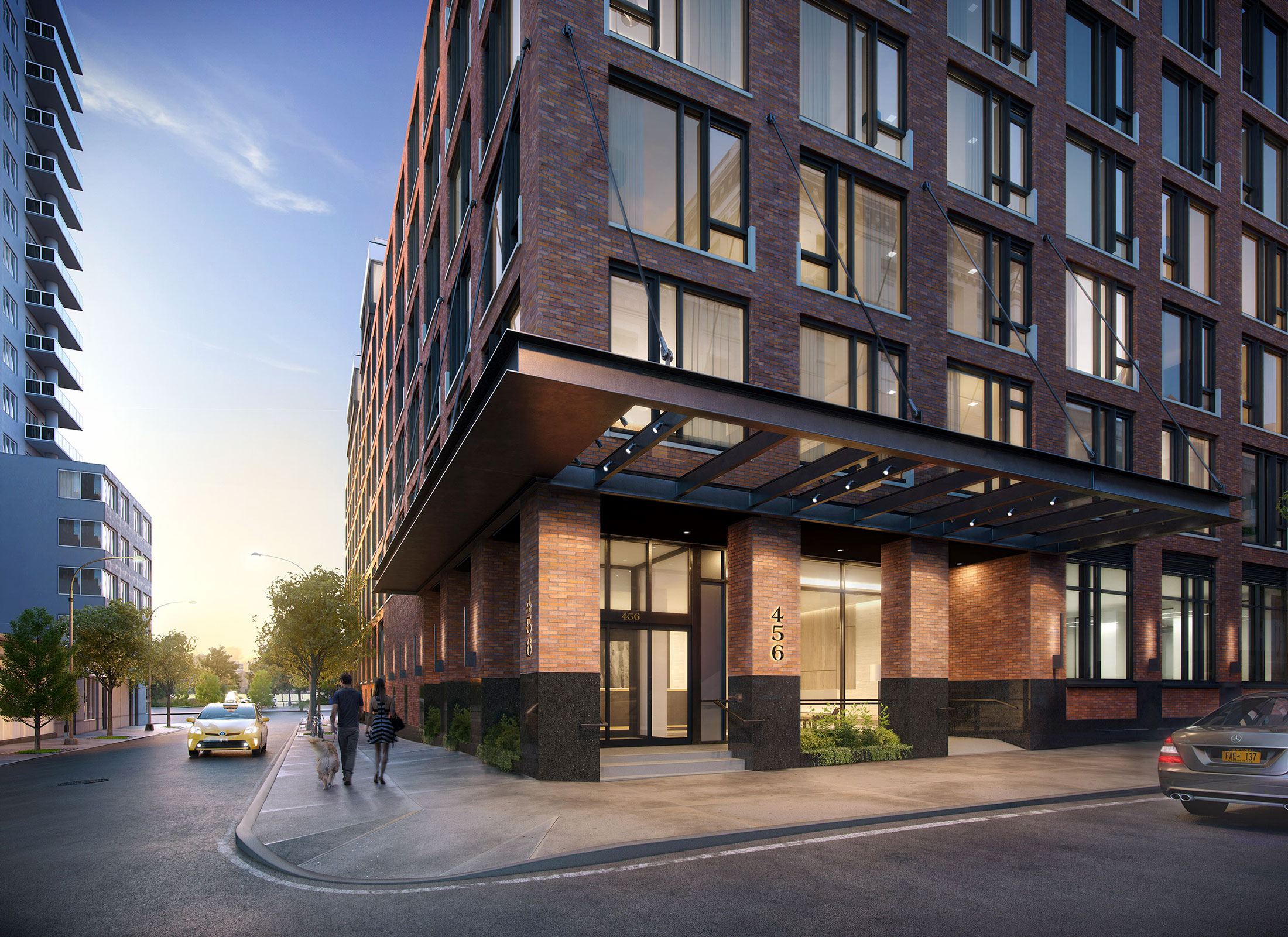Architectural Rendering of the exterior of the 456 Washington Street project located in Tribeca, New York City