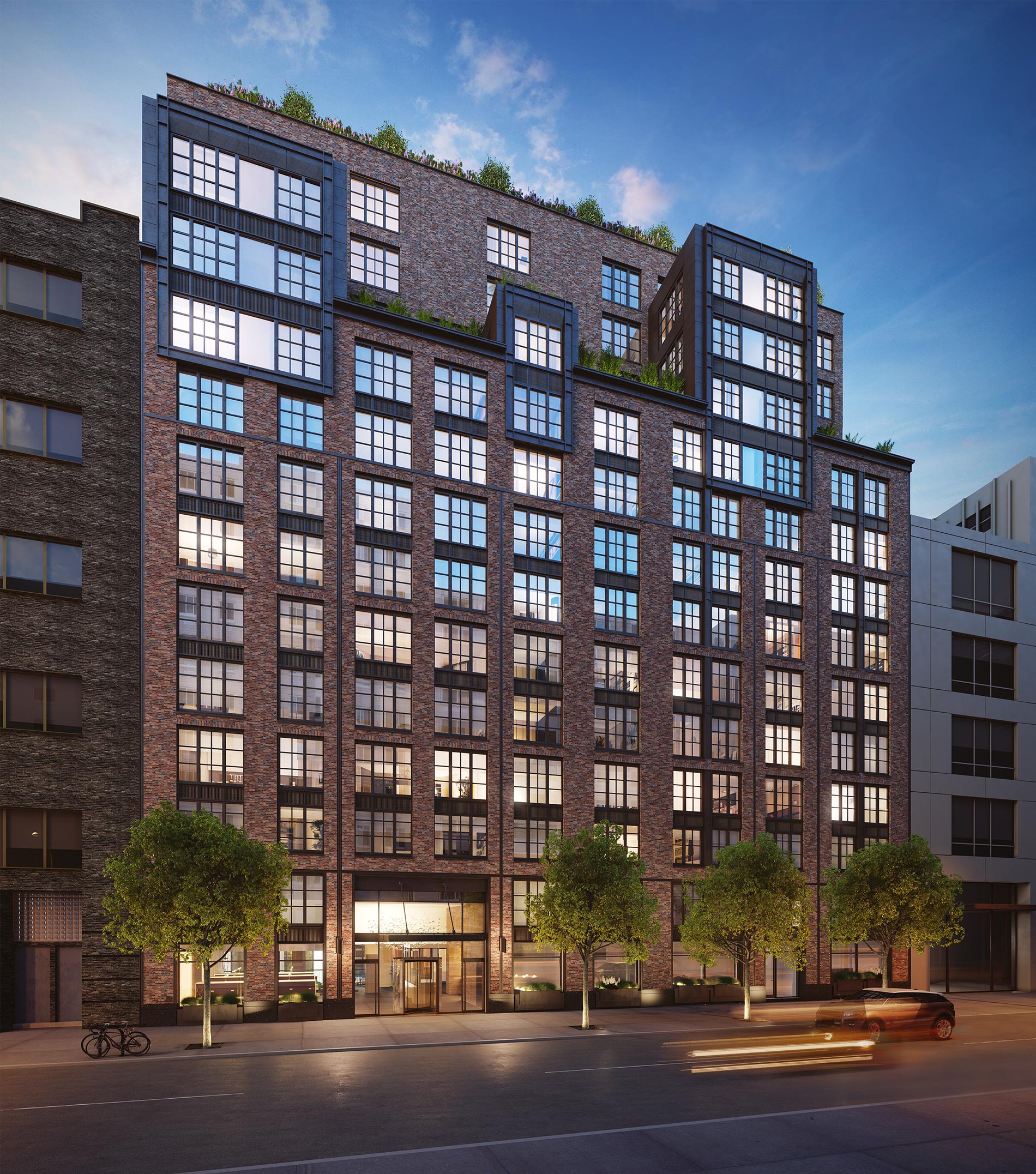 Architectural Rendering of the exterior of the 535 West 43rd Street project located in Hell’s Kitchen, New York City