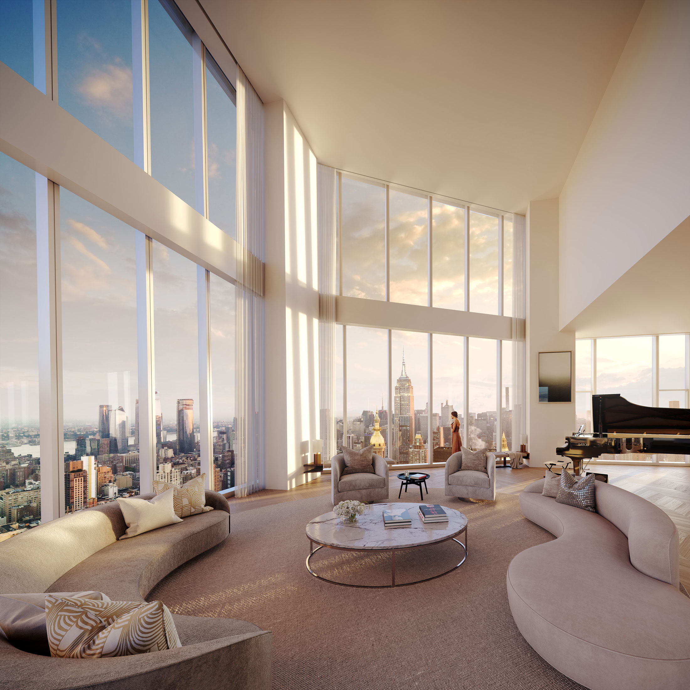 Architectural Rendering of the interior of the Madison Square Park Tower's Penthouse project located in New York City