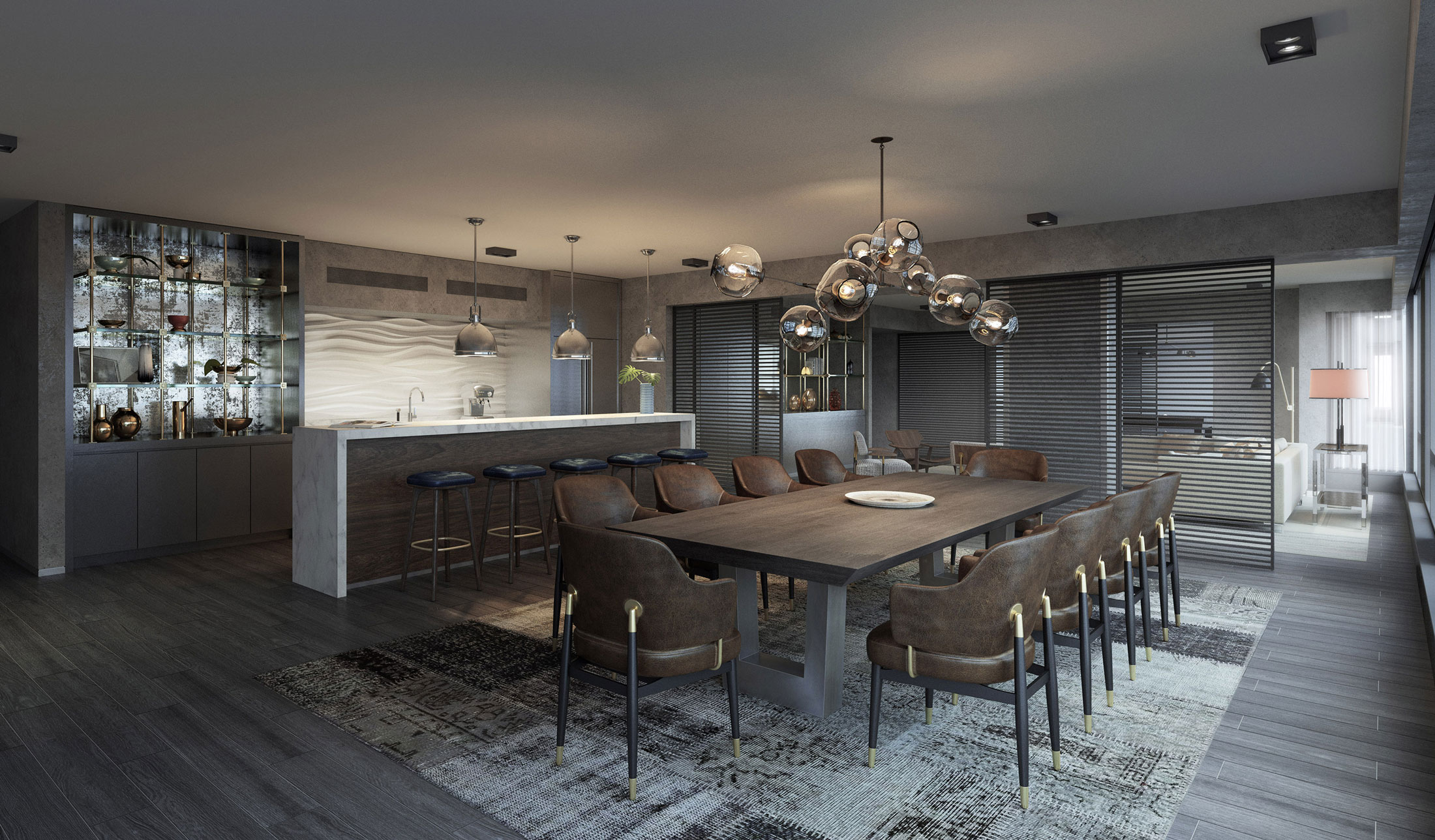 Architectural Rendering of the interior of the One Hill South project located in Washington, DC