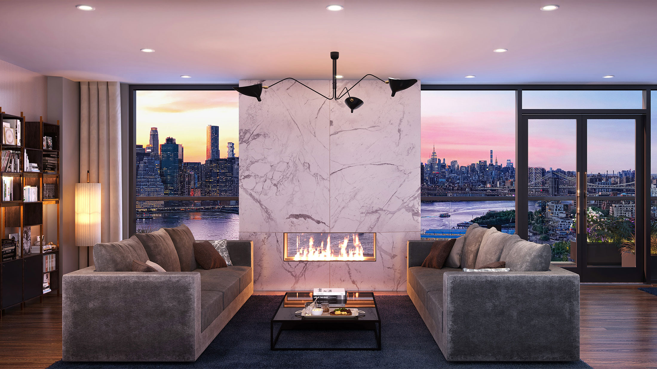 Architectural Rendering of the interior of the The Quay Tower project located in Brooklyn Heights, New York