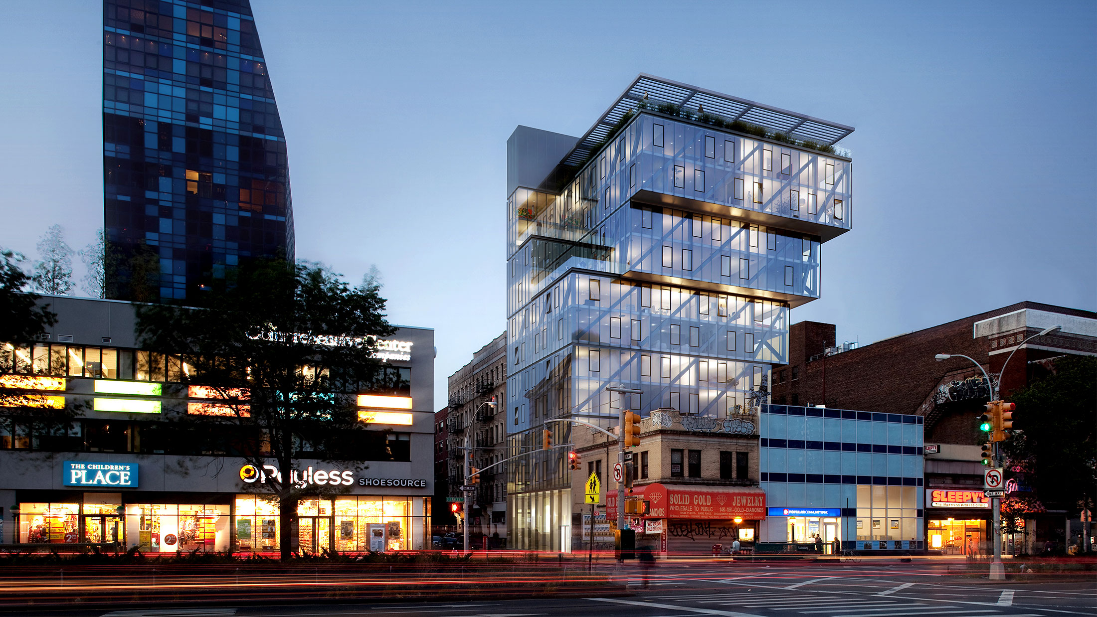 Architectural Rendering of the exterior of the 100 Norfolk Street project located on the Lower East Side, New York City