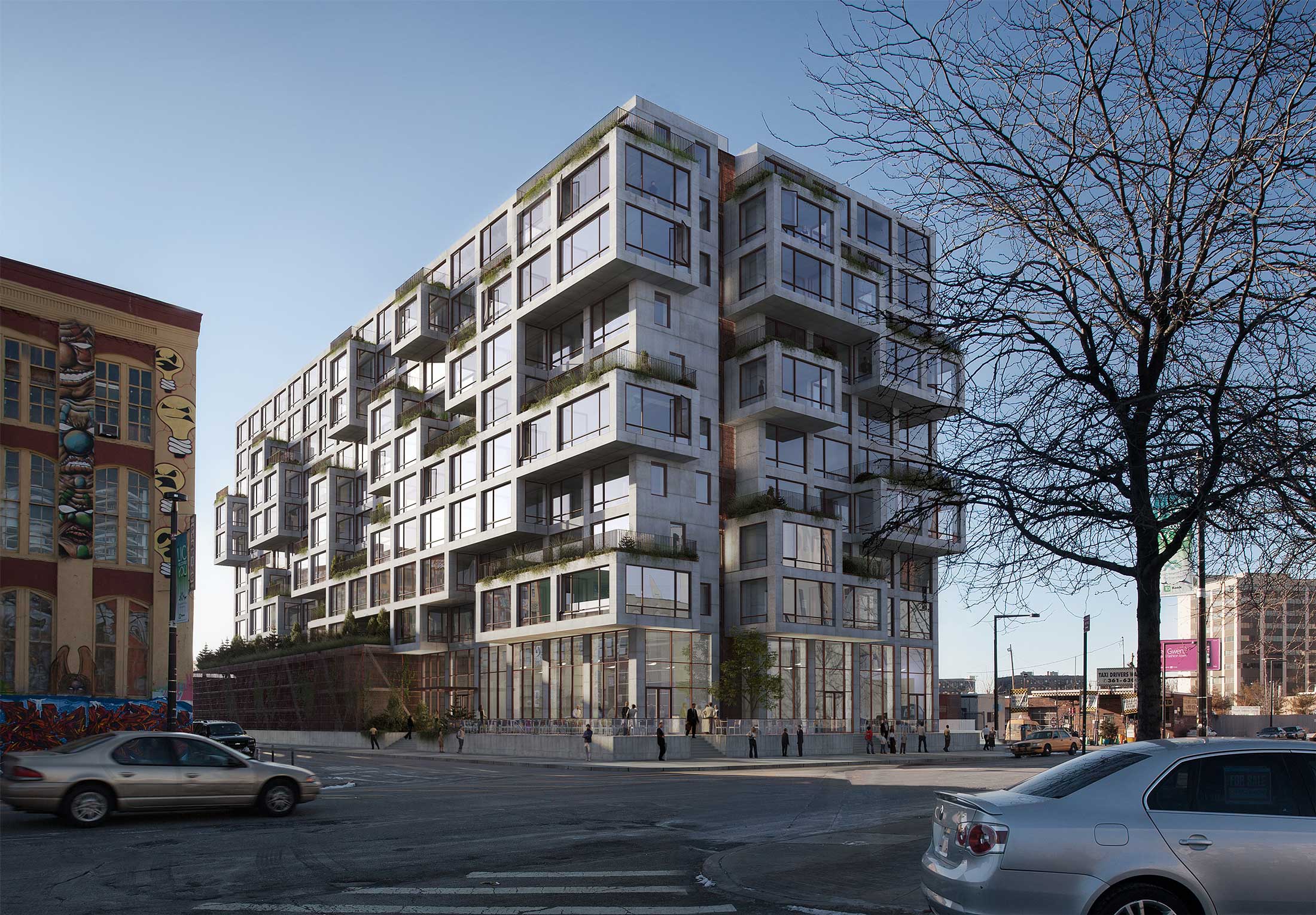 Architectural Rendering of the exterior of the 22-22 Jackson Avenue project located in Long Island City, Queens, New York