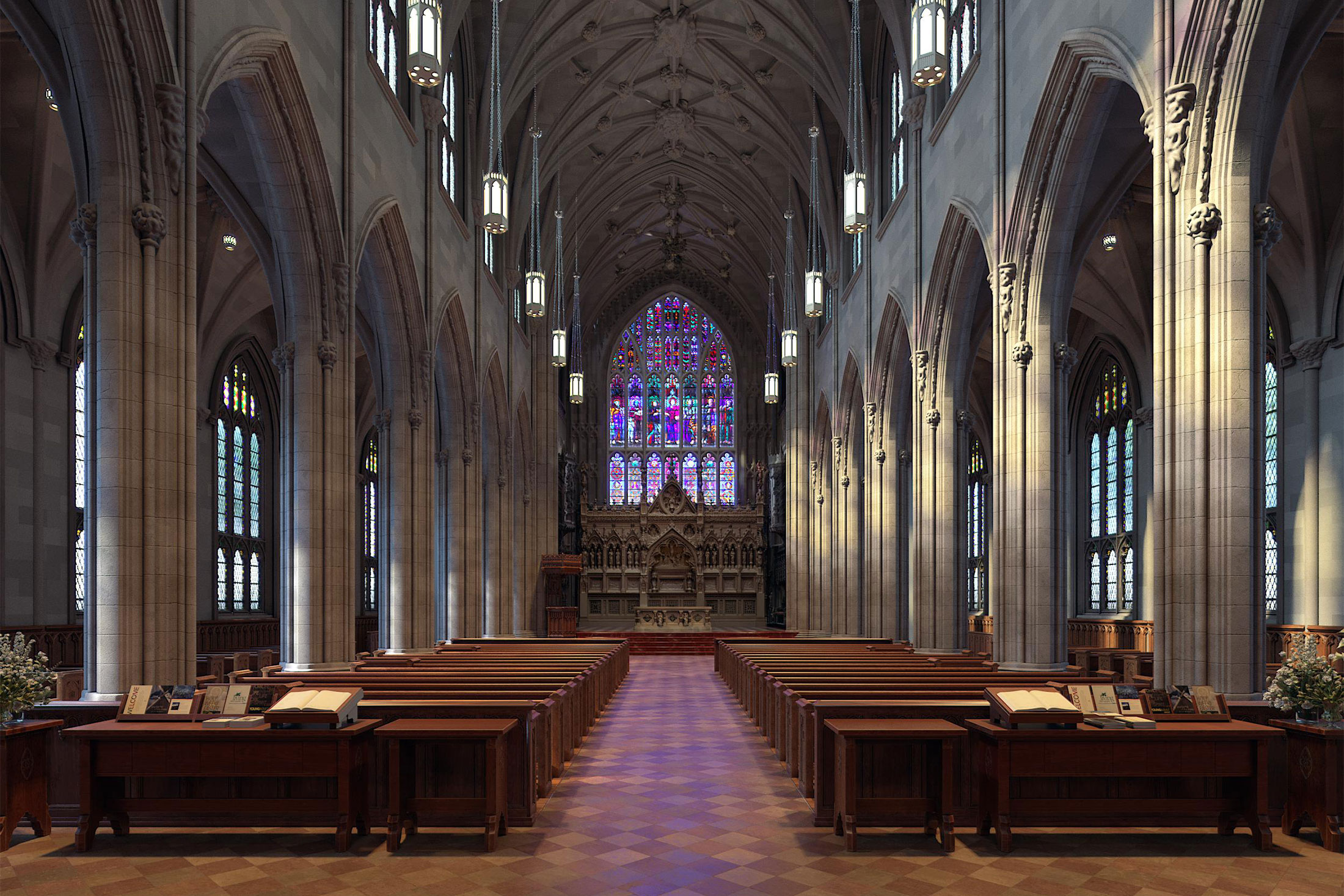 CGI Architectural Animation of the exterior of the The Trinity Church project located in Wall Street, New York City