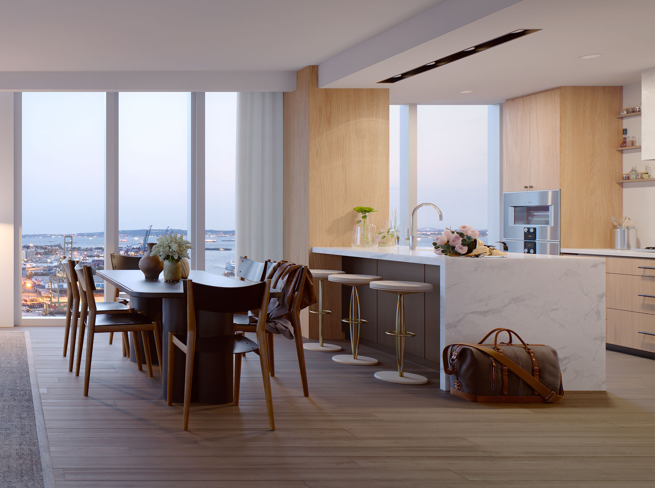 Architectural Rendering of the interior of the The Quay Tower project located in Brooklyn Heights, New York