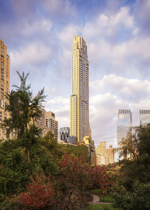 Architectural Rendering of the exterior of the 220 Central Park South project located in Midtown, New York City