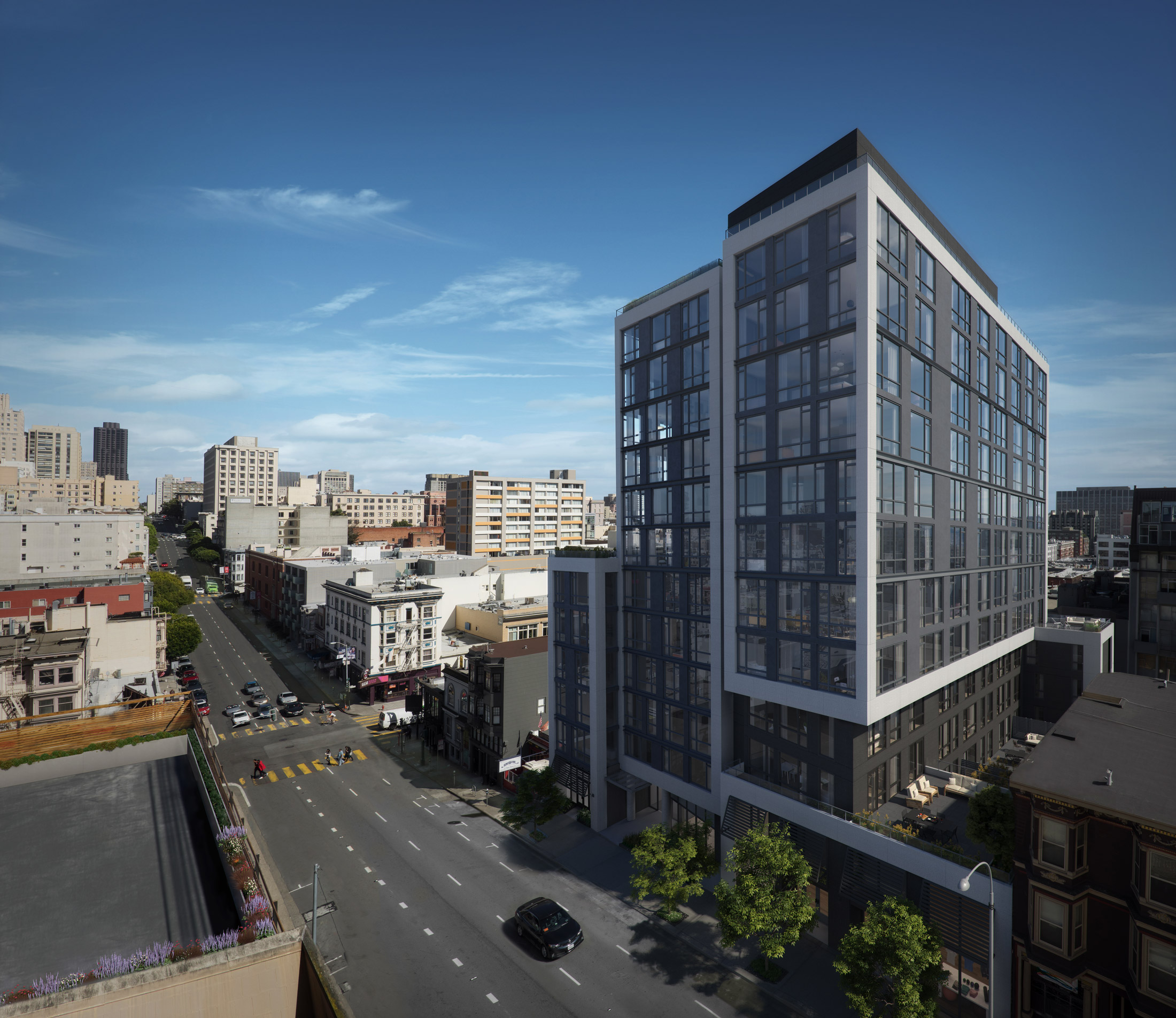 Architectural Rendering of the exterior of the The Austin project located in San Francisco, California