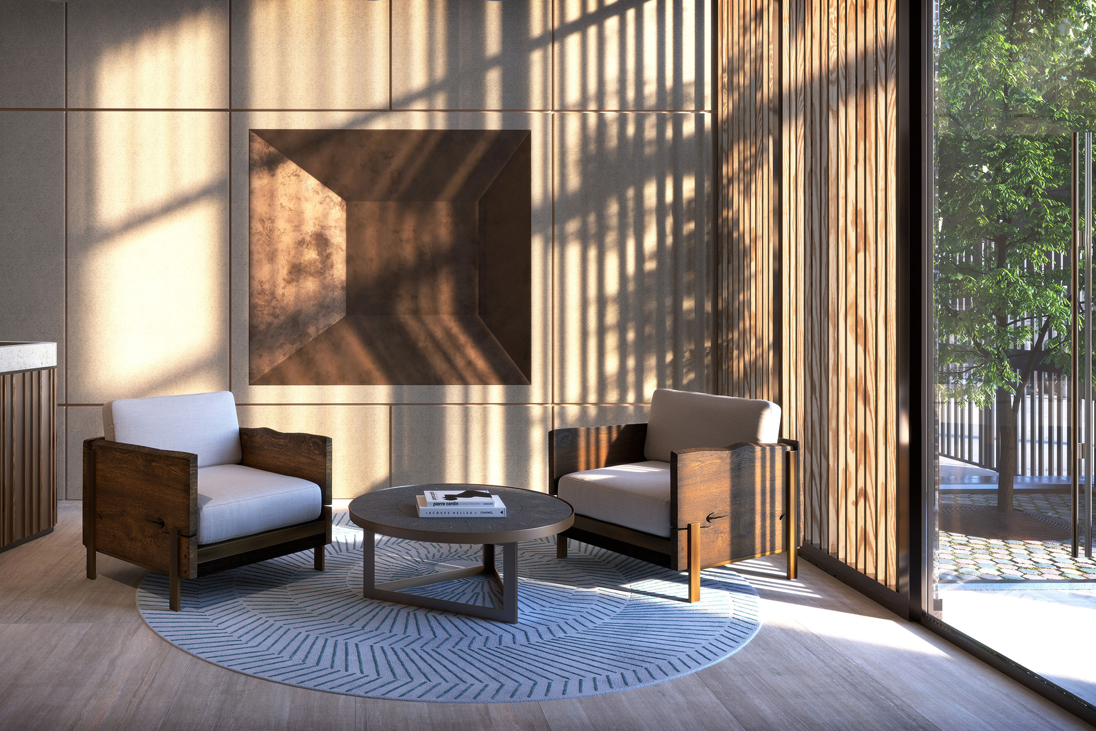 Architectural Rendering of the lobby of the 212W93 project located on the Upper West Side, New York City