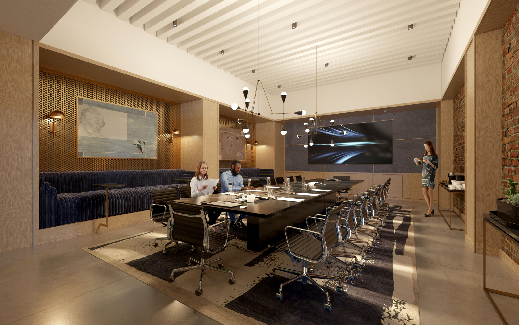 Architectural Rendering of the conference room of the 149 Madison project located in New York City