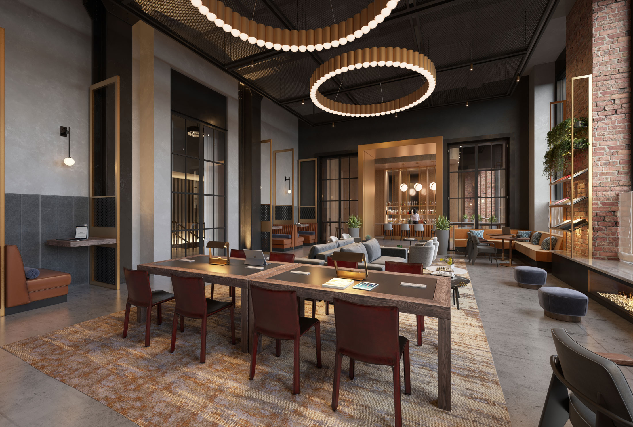 Architectural Rendering of the lounge of the 149 Madison project located in New York City