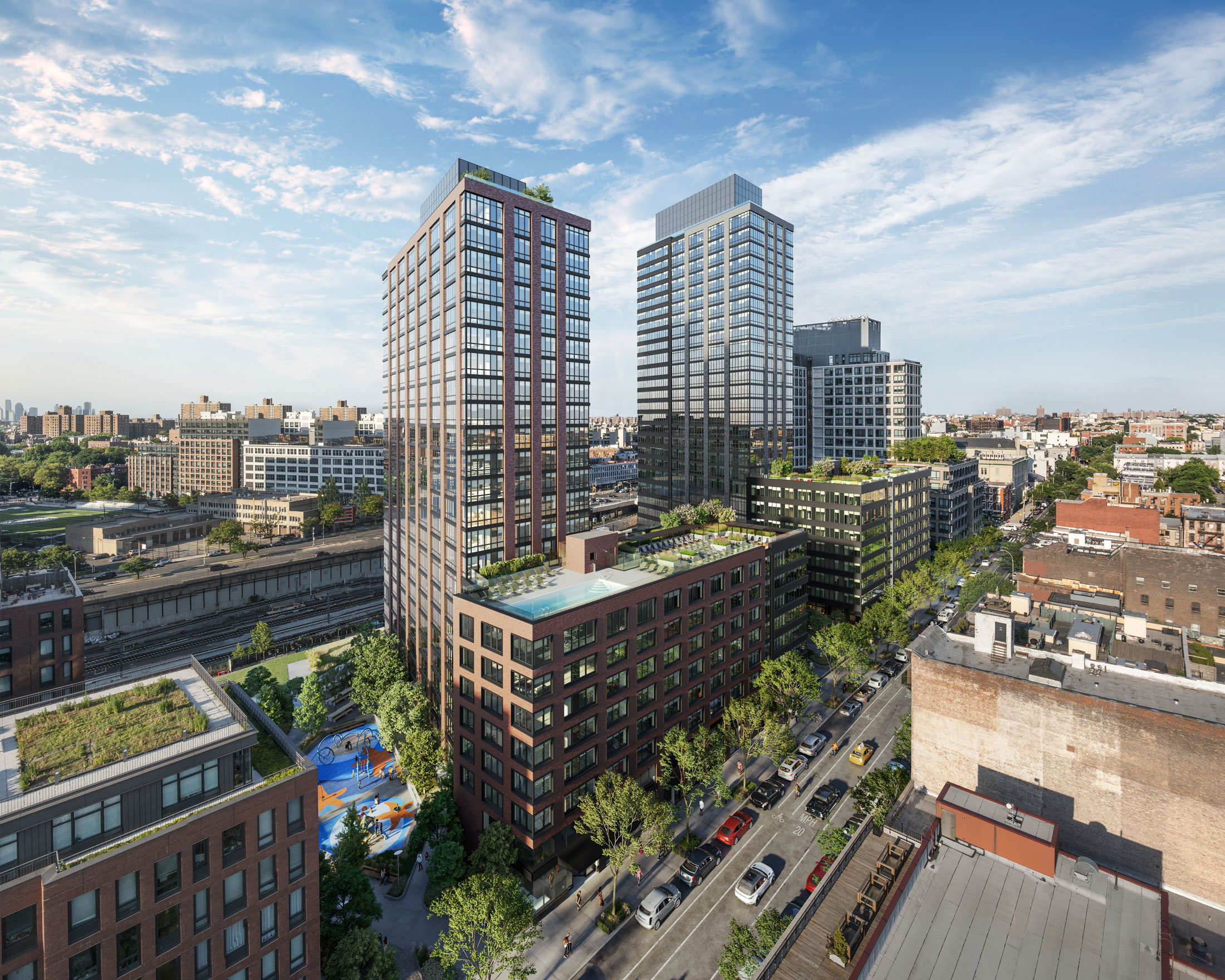 Architectural Rendering of the exterior of the 595 Dean St project located in Brooklyn, New York