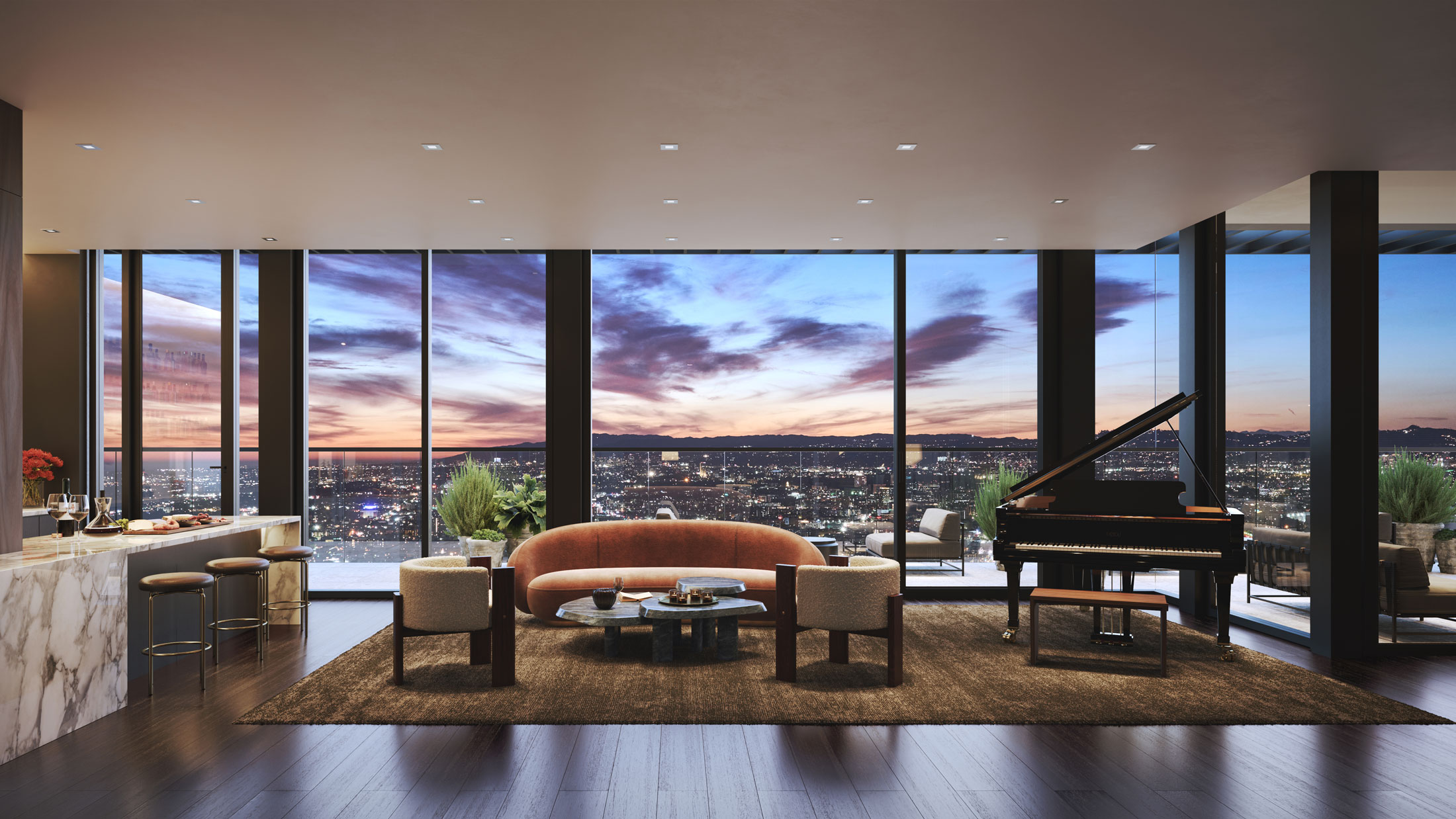 Architectural Rendering of the interior of the 755 South Figueroa Street project located in Los Angeles, California