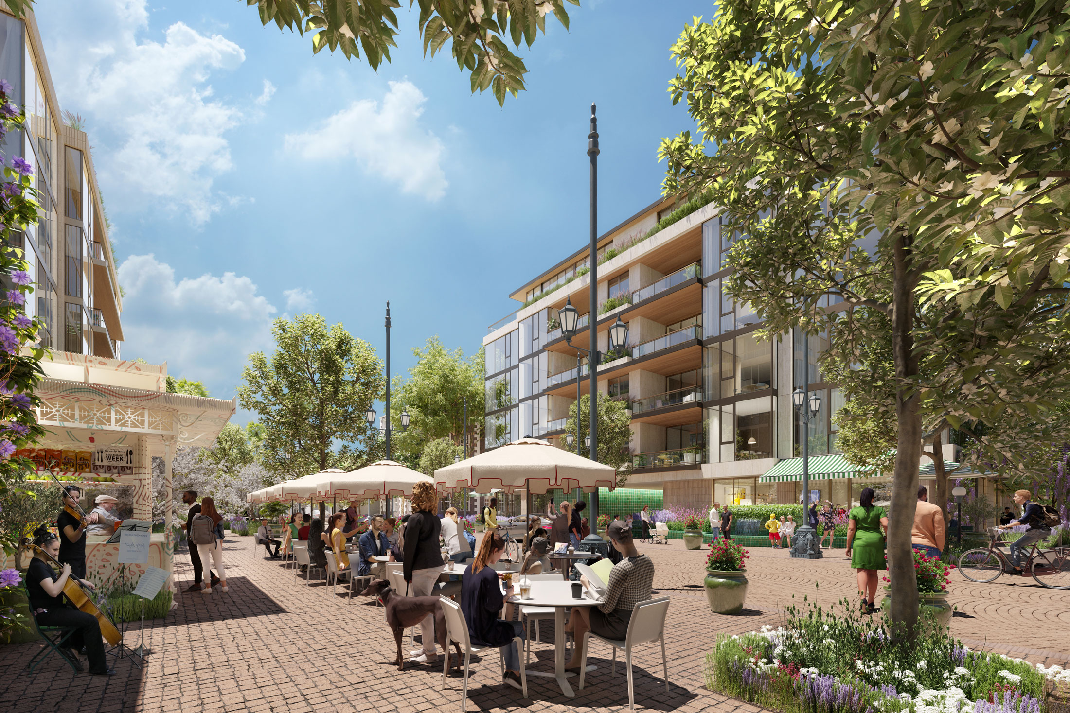 Architectural Rendering of the exterior of the Beverly Hills development project located in Beverly Hills, California